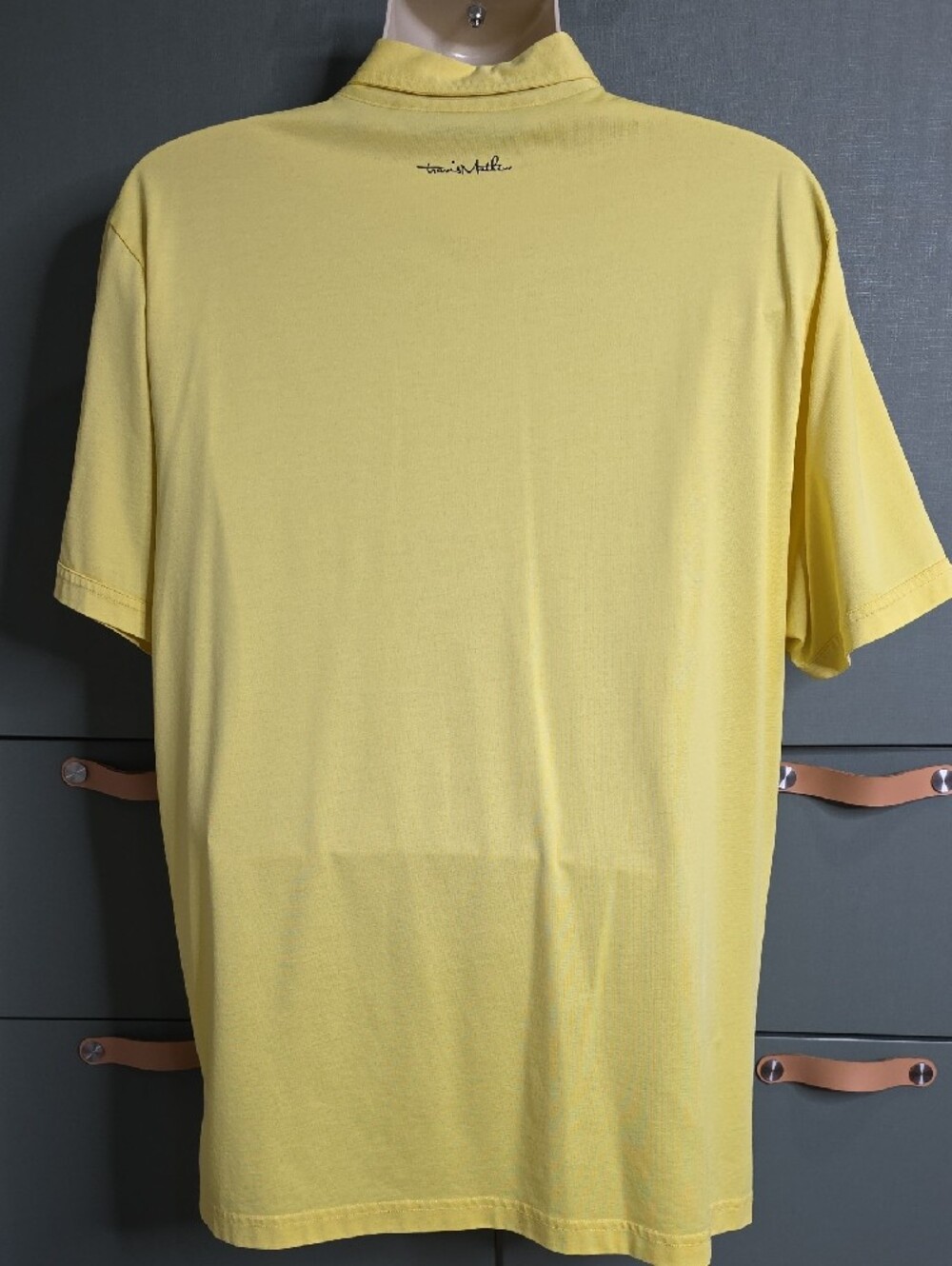 881. TravisMathew Men Yellow Pima Cotton Blend Pocket Golf Polo "The Plantation" - Picture 2 of 4